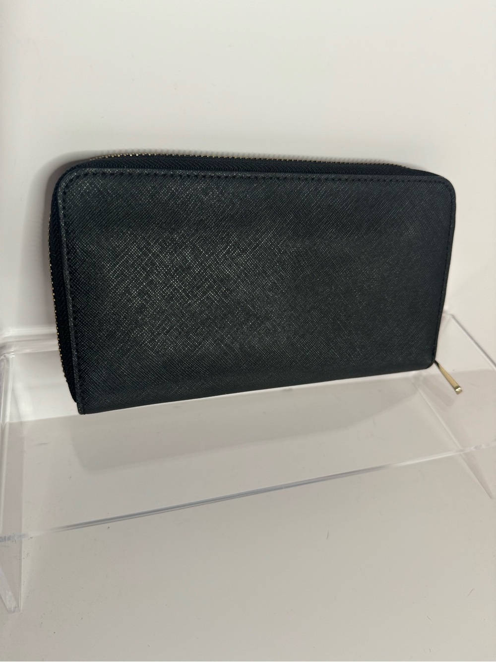 #303 Tory Burch Emerson Zip Around Long Wallet Black Saffiano Leather - Picture 5 of 14